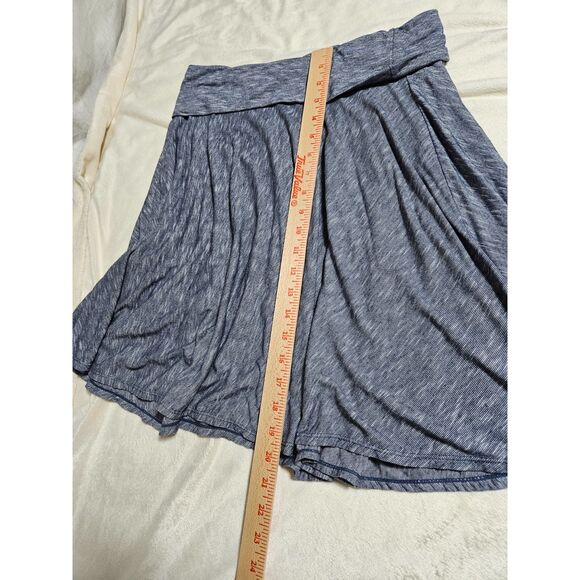 Max Studio Fold Over Flare Skirt Blue and white pinstripe, Size‎ Medium - Picture 7 of 8